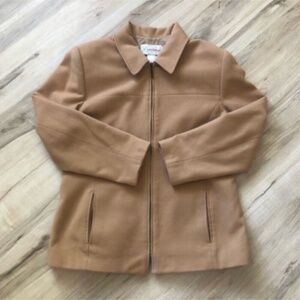 VINTAGE Camel Brown Wool & Cashmere Blend Coat